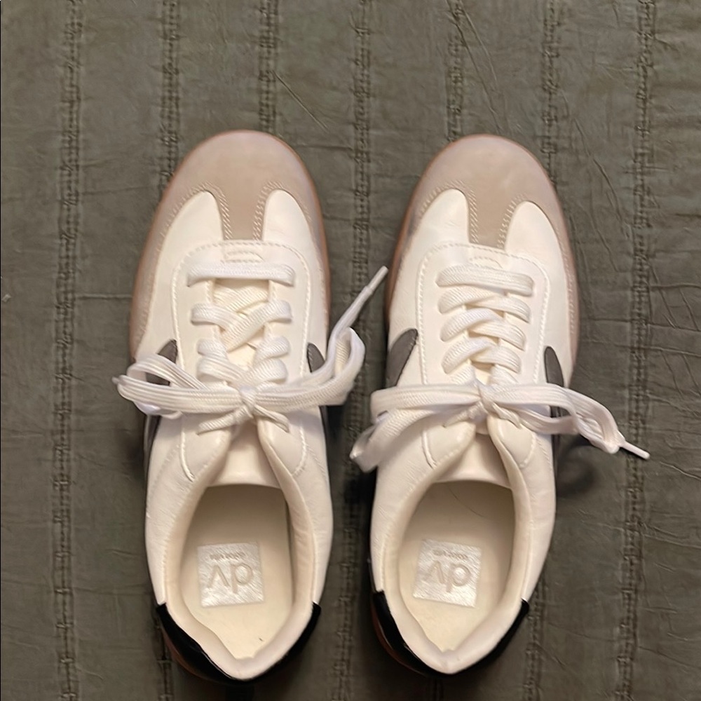 DV by Dolce Vita White and Tan Sneakers